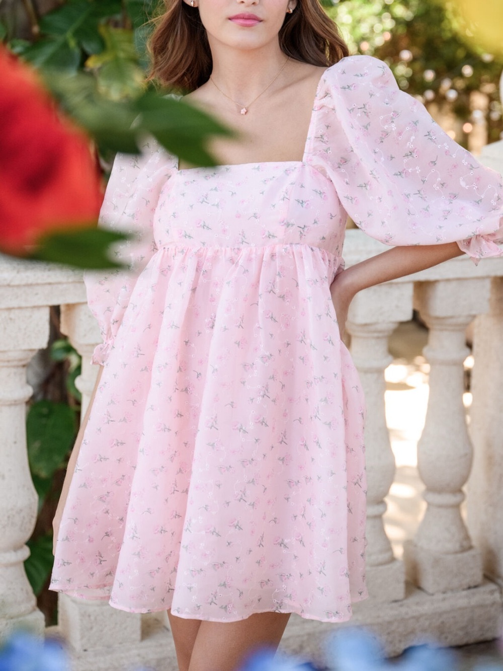 Altar’d State Stephanie Floral Babydoll Dress Coquette Cottagecore size L